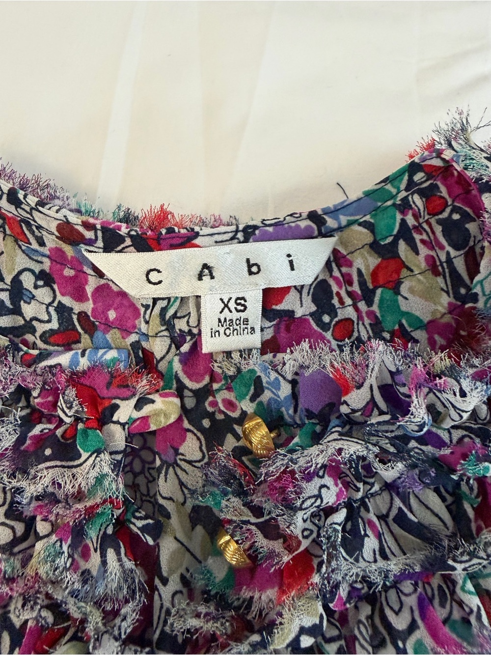 CAbi Multicolor Floral Ruffle-Neck Sleeveless Tank - Picture 6 of 16